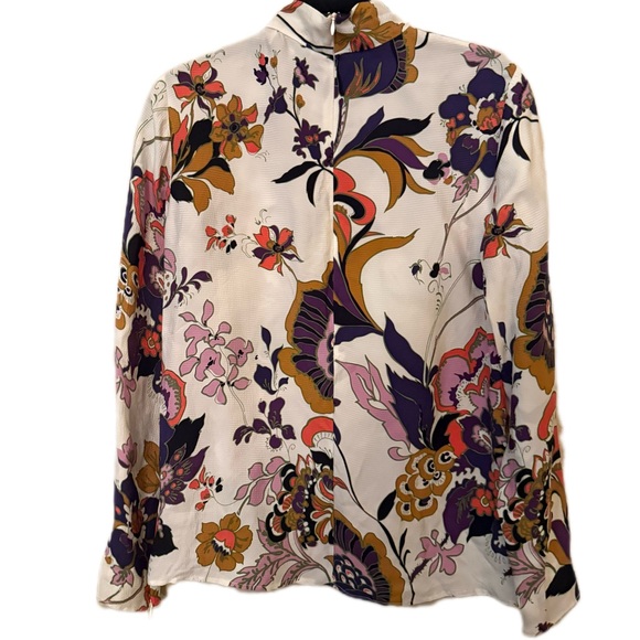 Reiss Multicolor Floral Pattern Annie Retro Print Blouse - Picture 5 of 7